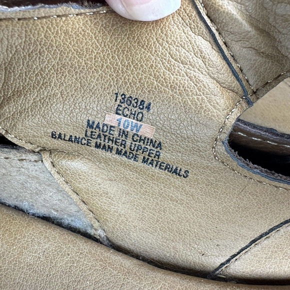 Bjorndal Womens Sz 10W Mary Janes Dark Tan Leather with Cutouts Strap Sandals - Picture 9 of 10